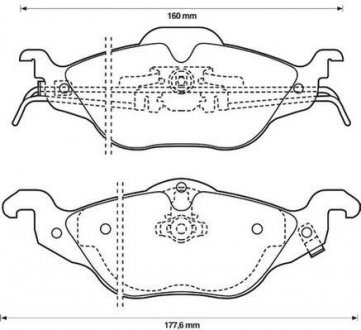 OPEL Колодки тормозные передние ASTRA 98-,ZAFIRA 99- Jurid 571968J