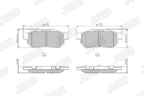 HONDA Колодки тормозные задние Civic 1,5/1,6 90- Jurid 572134J