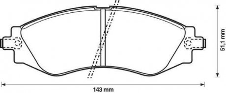 Тормозные колодки передние Daewoo Espero, Lanos, Leganza, Nubira / Chevrolet / Saab Jurid 572407J