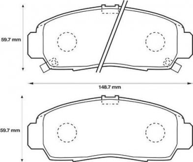 Гальмівні колодки передні Honda Accord, Civic, Legend, FR-V, Stream / Acura RL Jurid 572449J (фото 1)