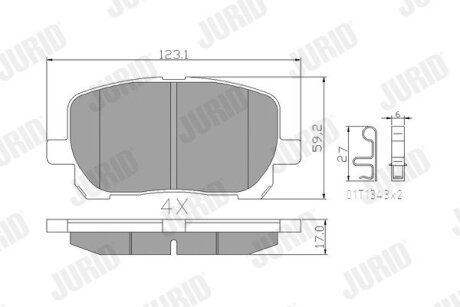 Гальмівні колодки передні Toyota Avensis Verso, Matrix Jurid 572546J