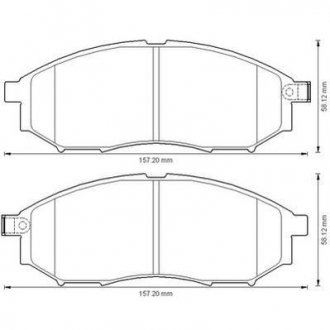 Гальмівні колодки передні Renault Koleos / Nissan Murano, NP300, Navara, Pathfinder, Qashqai / Infin Jurid 572575J