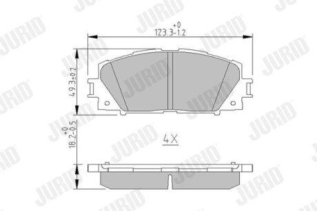 TOYOTA Колодки тормозные дисковые YARIS 1.0 10-, YARIS / VIOS 1.3 05-13 Jurid 572578J