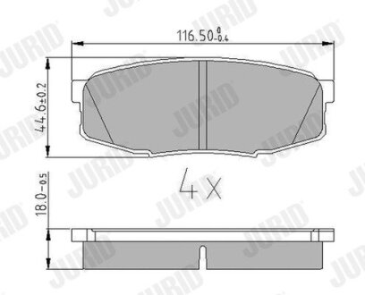 Гальмівні колодки задні Toyota Land Cruiser, Tundra / Lexus LX (2007->) Jurid 572597J (фото 1)