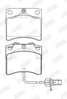 Тормозные колодки перед. VW T4 (с датчиком) Jurid 573046J (фото 1)