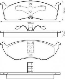 Гальмівні колодки передні Dodge Caravan, Intrepid, Nepn / Chrysler Voyager Jurid 573072J