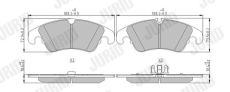 Гальмівні колодки передні Audi A4, A5, A6, A7, Q5 Jurid 573247J