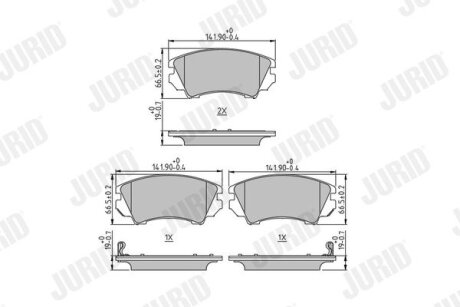 Тормозные колодки передние Opel Astra J, Insignia A / Chevrolet Malibu, Camaro Jurid 573270J