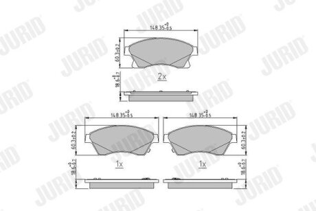 Гальмівні колодки передні Opel Astra / Chevrolet Cruze, Aveo Jurid 573332J