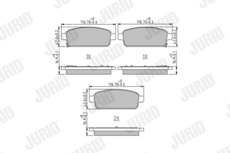 Гальмівні колодки задні Opel Zafira, Mokka, Astra / Chevrolet Volt, Cruze Jurid 573335J