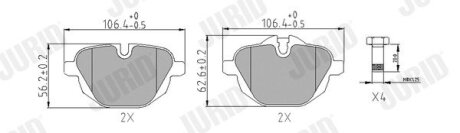 Тормозные колодки задние BMW 5-Series / Buick Lesabre 3.8 Jurid 573352J