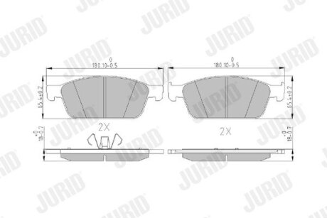 FORD Тормозные колодки передн.Focus III ST 12-,Kuga II 13-,Transit Connect 15- Jurid 573460J