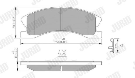 JEEP Тормозные колодки передн.Grand Cherokee II 02- Jurid 573636J