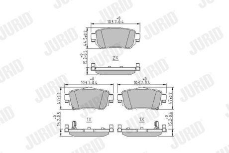 NISSAN Тормозные колодки задн.Qashqai 13- Jurid 573658J