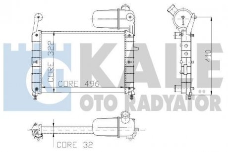 KALE FIAT Радиатор охлаждения Tempra,Tipo 1.4/1.6 88- Kale oto radyator 101500