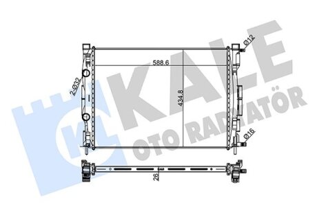 Радиатор охлаждения двигателя (паяный) Renault Megane II, Scenic II (03-09) (207 Kale oto radyator 207200