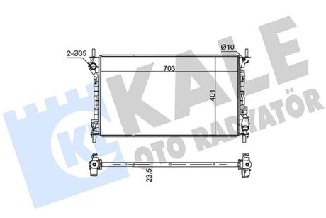 KALE FORD Радиатор охлаждения 703X401X23,5 Transit Connect 2.4 TDCi 02- Kale oto radyator 209700