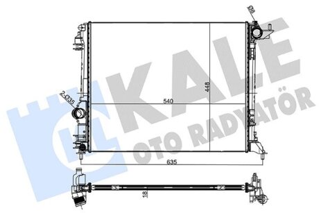 Радиатор охлаждения двигателя (паяный) Renault Megane IV (16-), Scenic (17-), Ta Kale oto radyator 333800
