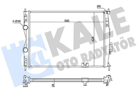 KALE NISSAN Радиатор охлаждения Qashqai 1.6/2.0 07- Kale oto radyator 342055