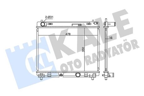 KALE TOYOTA Радиатор охлаждения Yaris 1.4 D-4D 05- Kale oto radyator 342140 (фото 1)