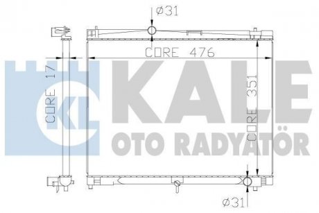 KALE TOYOTA Радиатор охлаждения Yaris 1.0/1.3 05- Kale oto radyator 342215