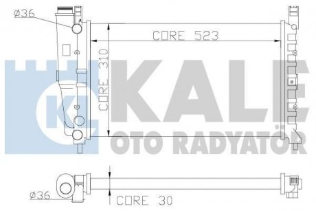 KALE FIAT Радиатор охлаждения Fiorino 1.4/1.6 94- Kale oto radyator 342265