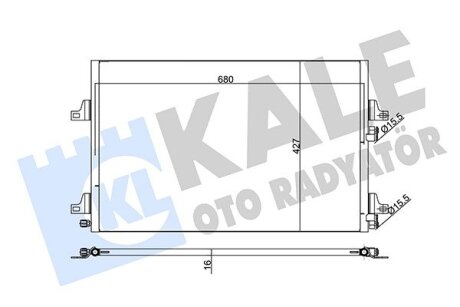 KALE RENAULT Радиатор кондиционера Espace IV,Laguna II 01- Kale oto radyator 342590