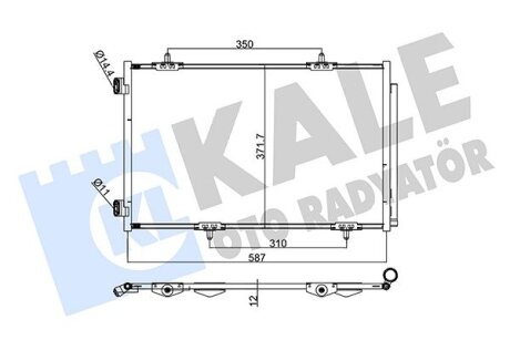 Радіатор кондиціонера Citroen C-Elysee, Peugeot 301 Kale oto radyator 342655