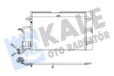 KALE VW Радиатор кондиционера Audi A4,Passat 94- Kale oto radyator 342935