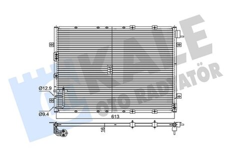 KALE KIA Радиатор кондиционера Sorento I 02- Kale oto radyator 343115