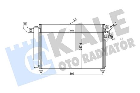 KALE KIA Радиатор кондиционера Rio II 1.5CRDi 05- Kale oto radyator 343125