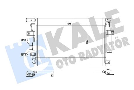 KALE CHRYSLER Радиатор кондиционера с осушителем 300C,Lancia Thema Kale oto radyator 343135