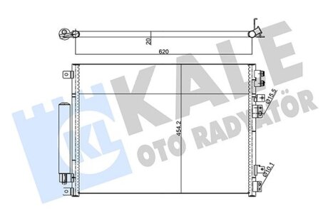 KALE CHRYSLER Радиатор кондиционера с осушителем 300C 04- Kale oto radyator 343140