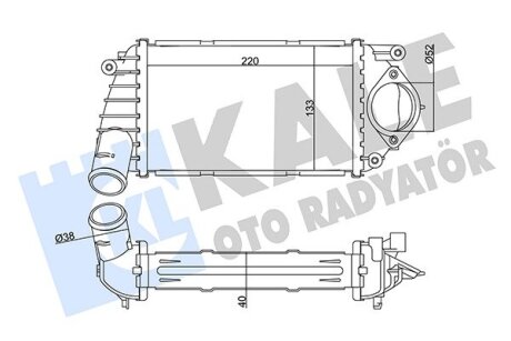 KALE VW Интеркулер Polo 1.4TDI,Seat Arosa 99- Kale oto radyator 344760