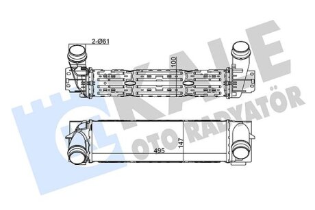 KALE BMW Интеркулер X3 F25,X4 F26 3.0d 11- Kale oto radyator 344830