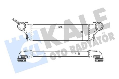 KALE BMW Интеркулер X5 E53 3.0d 03- Kale oto radyator 344845