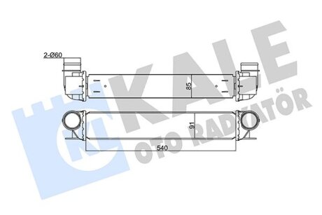 KALE BMW Интеркулер 5 E39,7 E38 2.0d/4.0d Kale oto radyator 344850