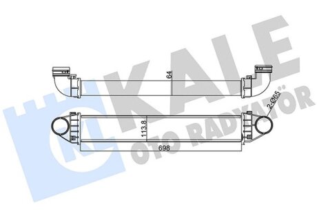 KALE DB Интеркулер W169/B245 2.0CDI 04- Kale oto radyator 344970