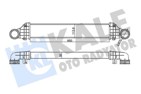 KALE DB Интеркулер W211 200/220CDI 02- Kale oto radyator 344975