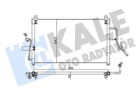 KALE DAEWOO Радиатор кондиционера Nubira 99- Kale oto radyator 345185