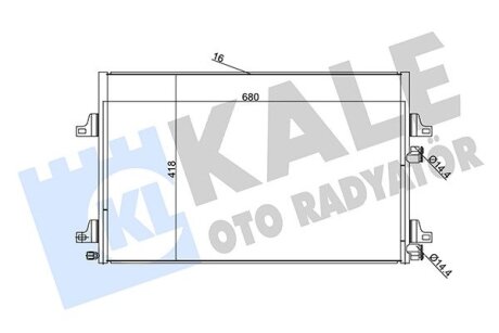 KALE RENAULT Радиатор кондиционера Espace IV 2.0/3.5 02- Kale oto radyator 345290