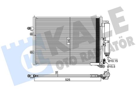KALE RENAULT Радиатор кондиционера Ckio III,Modus 04- Kale oto radyator 345310 (фото 1)