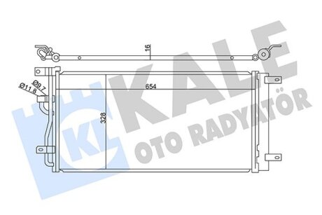 KALE OPEL Радиатор кондиционера Antara,Chevrolet Antara 2.0/2.2CDTI 10- Kale oto radyator 345325