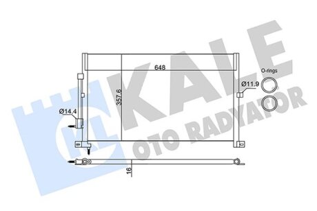 KALE FORD Радиатор кондиционера Mondeo III 00- Kale oto radyator 345375 (фото 1)