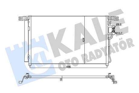 Радіатор кондиціонера Hyundai Santa Fe II (05-) 2.2 CRDi, 2.7i Kale oto radyator 345440