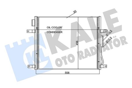 KALE JEEP Радиатор кондиционера Grand Cherokee II 2.7CRD/4.7 03- Kale oto radyator 345660