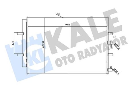 Радиатор кондиционера Ford Tourneo Custom, Transit Kale oto radyator 345695