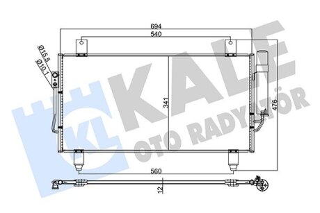 Радиатор кондиционера Mitsubishi Outland Er III Kale oto radyator 345780