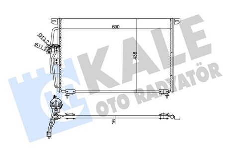 KALE OPEL Радиатор кондиционера Omega B 94- Kale oto radyator 345810