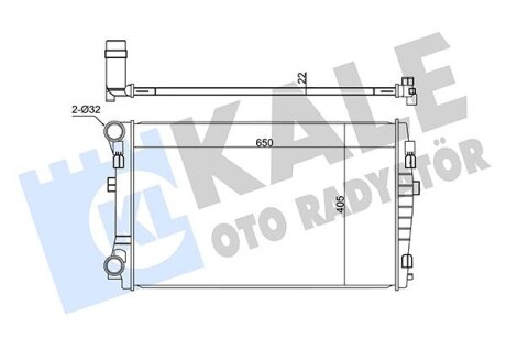 Радиатор охлаждения Octavia A7 1.4TSi/1.6TDi/2.0TDi (13-)/Golf VII 1.4TSi/1.2TSi (12-) АКПП/МКПП Kale oto radyator 345840